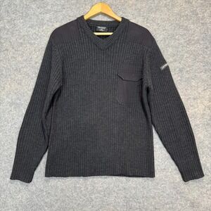 VTG Ralph Lauren Polo Jeans Wool Military Commando Sweater Ribbed Fisherman XL